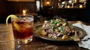 Picon punch and roasted lamb